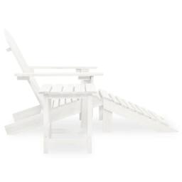 Berkfield Home Garden Adirondack Chair with Ottoman&Table Solid Fir Wood White - thumbnail 3