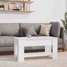 Berkfield Home Coffee Table White 101x49x52 cm Engineered Wood - Size: 101 x 49 x 52 cm - thumbnail 8