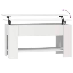 Berkfield Home Coffee Table White 101x49x52 cm Engineered Wood - Size: 101 x 49 x 52 cm - thumbnail 6