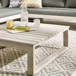 FurnitureboxUK Brisa Solid Wood 5 Seat Outdoor Sofa Set in Off-White - thumbnail 6