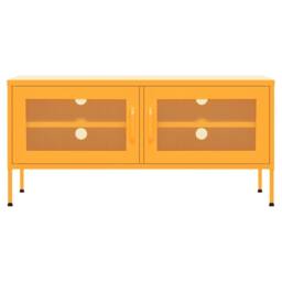 Berkfield Home TV Cabinet Mustard Yellow 105x35x50 cm Steel - Size: 105 x 35 x 50 cm - thumbnail 3