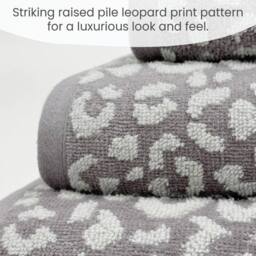 Allure Bath Fashions Luxury Zero Twist Leopard Print Bathroom Towels - 100% Cotton in Grey - thumbnail 7