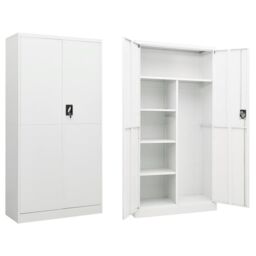 Berkfield Home Locker Cabinet White 90x40x180 cm Steel - Size: 90 x 40 x 180 cm - thumbnail 1