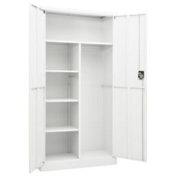 Berkfield Home Locker Cabinet White 90x40x180 cm Steel - Size: 90 x 40 x 180 cm - thumbnail 5