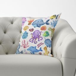 Warren Reed - Designer Children'S Sea Life Cushions in Blue - Size: 60 cm x 60 cm - thumbnail 3