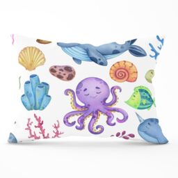 Warren Reed - Designer Children'S Sea Life Cushions in Blue - Size: 60 cm x 60 cm - thumbnail 1