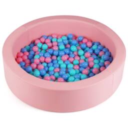 Gymax Foam Ball Pit with Ocean Balls 105 x 24 cm Ball Pool Game Playpen in Pink - thumbnail 2