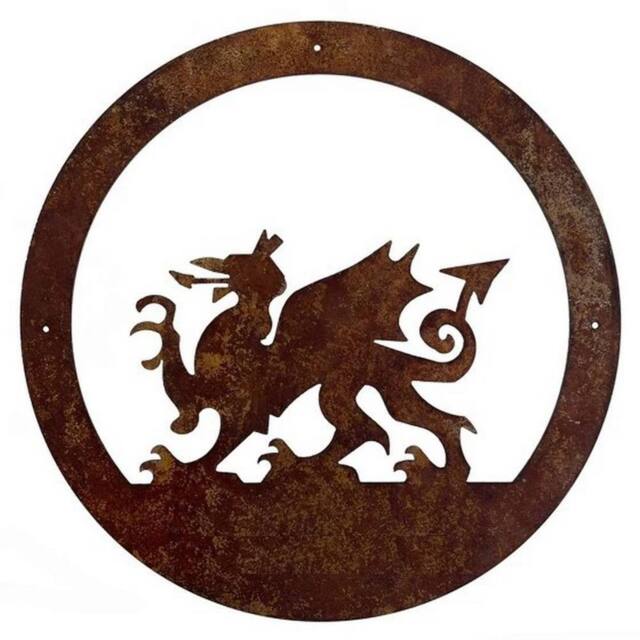 Poppyforge Welsh Dragon Wall Art with No Text - Large - H49.5 cm in Metallics - image 1
