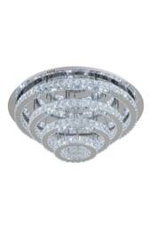 Living and Home 4-Tier Chic Crystal Flush Mount Ceiling Light with Chrome Finish in Silver - thumbnail 4