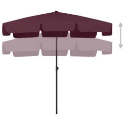 Berkfield Home Beach Umbrella Bordeaux Red 200x125 cm in Burgundy - thumbnail 3