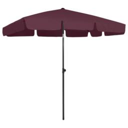 Berkfield Home Beach Umbrella Bordeaux Red 200x125 cm in Burgundy - thumbnail 2