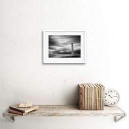 "Artery8 Wall Art Print Roulstone Slangkoppunt Lighthouse Seascape Framed in White - Size: W7"" x H9""" - thumbnail 2