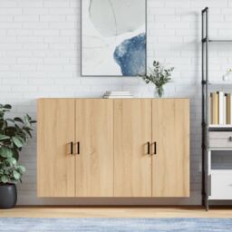Berkfield Home Wall Mounted Cabinets 2 pcs Sonoma Oak 69.5x34x90 cm in Brown - thumbnail 1