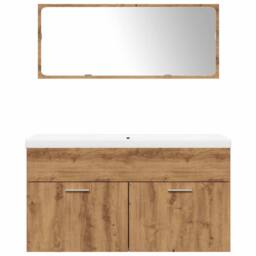 Berkfield Home 3 Piece Bathroom Furniture Set Artisan Oak Engineered Wood in Brown - thumbnail 4