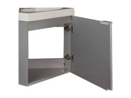 Vente-unique Corner Wall-Mounted Matte Gray Washbasin Cabinet - 56 Cm - MANODO in Grey - thumbnail 6