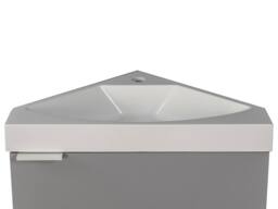 Vente-unique Corner Wall-Mounted Matte Gray Washbasin Cabinet - 56 Cm - MANODO in Grey - thumbnail 5