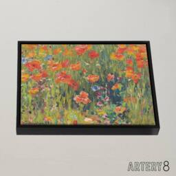 "Artery8 Vonnoh Robert William Poppies Floral Framed Canvas Wall Art Print - Size: W12"" x H16""" - thumbnail 2