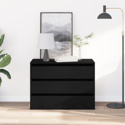 Berkfield Home Corner Chest of Drawers Black Oak 80x41x58 cm Engineered Wood - Size: 80 x 41 x 58 cm - thumbnail 4