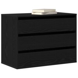 Berkfield Home Corner Chest of Drawers Black Oak 80x41x58 cm Engineered Wood - Size: 80 x 41 x 58 cm - thumbnail 3