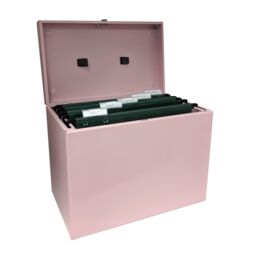 mysmartbuy Metal Lockable A4 File Box with 5 Suspension Files in Pink - thumbnail 3