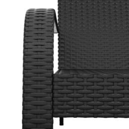 Berkfield Home Full Garden Adirondack Chair Black Poly Rattan - thumbnail 6