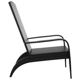 Berkfield Home Full Garden Adirondack Chair Black Poly Rattan - thumbnail 4