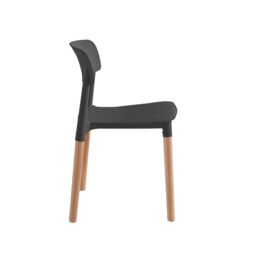 Nordlys Set of 4 Scandinavian Dining Chairs with Wooden Legs in Black - thumbnail 6