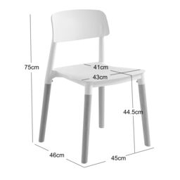 Nordlys Set of 4 Scandinavian Dining Chairs with Wooden Legs in Black - thumbnail 5
