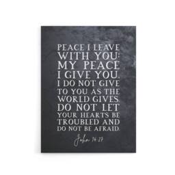 "Artery8 John 14 27 Peace I Leave With You Bible Quote Canvas Wall Art Print in Grey - Size: W18"" x H24""" - thumbnail 1