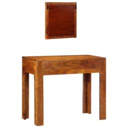 Berkfield Home Dressing Table with Mirror Honey Brown Solid Wood Acacia - thumbnail 6
