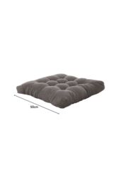Living and Home 50cm Square Corduroy Chair Pad Gaming Floor Cushion Meditation Pillow in Grey - thumbnail 7