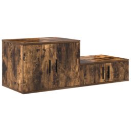 Berkfield Home Storage Cabinet in Smoked Oak - 103x41x40 cm - Made from Engineered Wood in Brown - Size: 103 x 41 x 40 cm - thumbnail 5