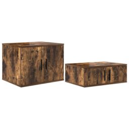Berkfield Home Storage Cabinet in Smoked Oak - 103x41x40 cm - Made from Engineered Wood in Brown - Size: 103 x 41 x 40 cm - thumbnail 2