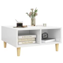 Berkfield Home Decorative Coffee Table White 60x60x30 cm Engineered Wood - Size: 60 x 60 x 30 cm - thumbnail 1