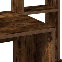 Berkfield Home Desk with Shelves Smoked Oak 100x45x140 cm Engineered Wood in Brown - Size: 100 x 45 x 140 cm - thumbnail 7