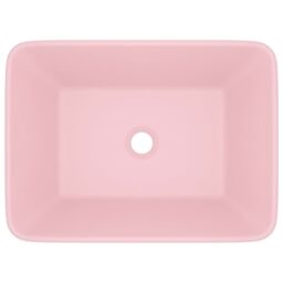 Berkfield Home Luxury Wash Basin Matt Pink 41x30x12 cm Ceramic - Size: 41 x 30 x 12 cm - thumbnail 3