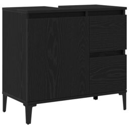 Berkfield Home Bathroom Furniture Set Set of 3 Black Oak Engineered Wood - thumbnail 7
