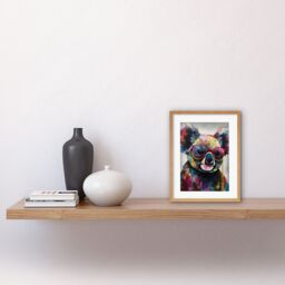 "Artery8 Wall Art Print Koala With Purple Sunglasses Modern Multicoloured Artwork Framed 9X7 Inch in Beige - Size: W7"" x H9""" - thumbnail 2