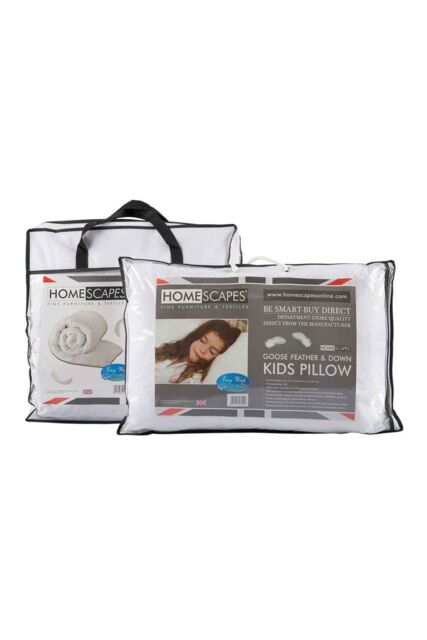 Homescapes Kids 10.5 Tog Goose Feather Duvet & Pillow Set in White - Size: Cot - image 1