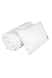 Homescapes Kids 10.5 Tog Goose Feather Duvet & Pillow Set in White - Size: Cot - thumbnail 3