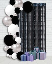 Netagon Metallic Tinsel Curtain 2.5M x 1M Black - thumbnail 6