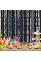 Netagon Metallic Tinsel Curtain 2.5M x 1M Black