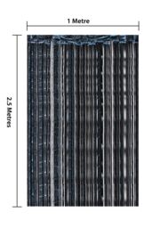 Netagon Metallic Tinsel Curtain 2.5M x 1M Black - thumbnail 3