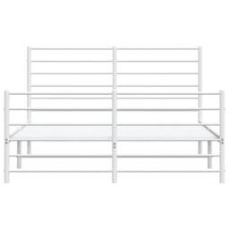 Berkfield Home Metal Bed Frame with Headboard & Footboard White 120x200 cm - Size: Small Double - thumbnail 6