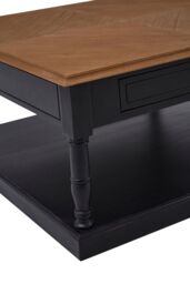 Orsina Black & Natural Wood Coffee Table, 1 Drawer Square Coffee Table For Living Room, Wooden Accent Table - thumbnail 5
