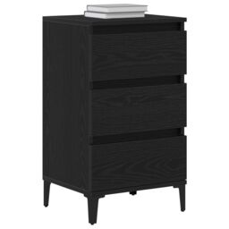 Berkfield Home Bedside Cabinet Black Oak 40x35x70 cm Engineered Wood - Size: 40 x 35 x 70 cm - thumbnail 3
