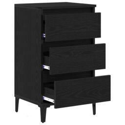 Berkfield Home Bedside Cabinet Black Oak 40x35x70 cm Engineered Wood - Size: 40 x 35 x 70 cm - thumbnail 5