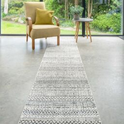 Kukoon Grey Cream Aztec Moroccan Destressed Berber Soft Pile Living Room Area Rugs & Runner - Size: 200 cm x 290 cm - thumbnail 5