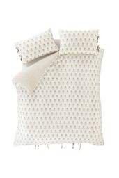 Pineapple Elephant 'Woodblock Floral' So Soft Duvet Cover Set in Terracotta - Size: Double - thumbnail 6