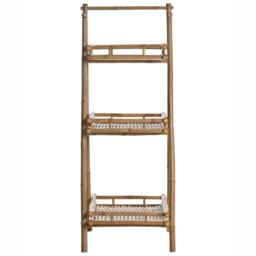 Wyld and Coco Bamboo 3-Tier Foldable Bathroom Shelf - Natural Bamboo Nordic Design - thumbnail 4